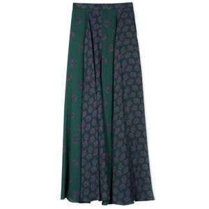 FLORAL GREEN MAXI SKIRT